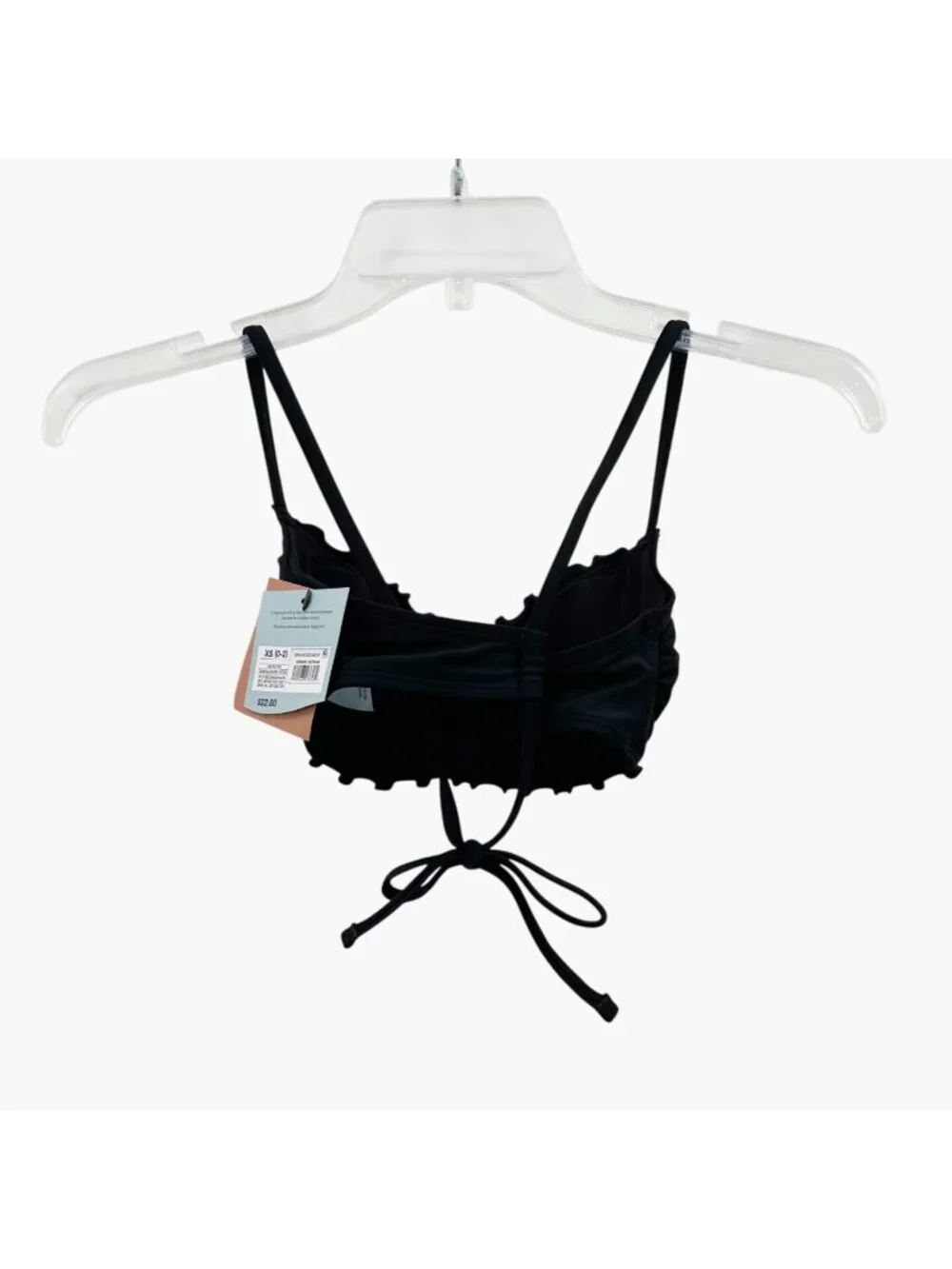 NEW Shade & Shore Ruffle Bralette Bikini Top - Black XS